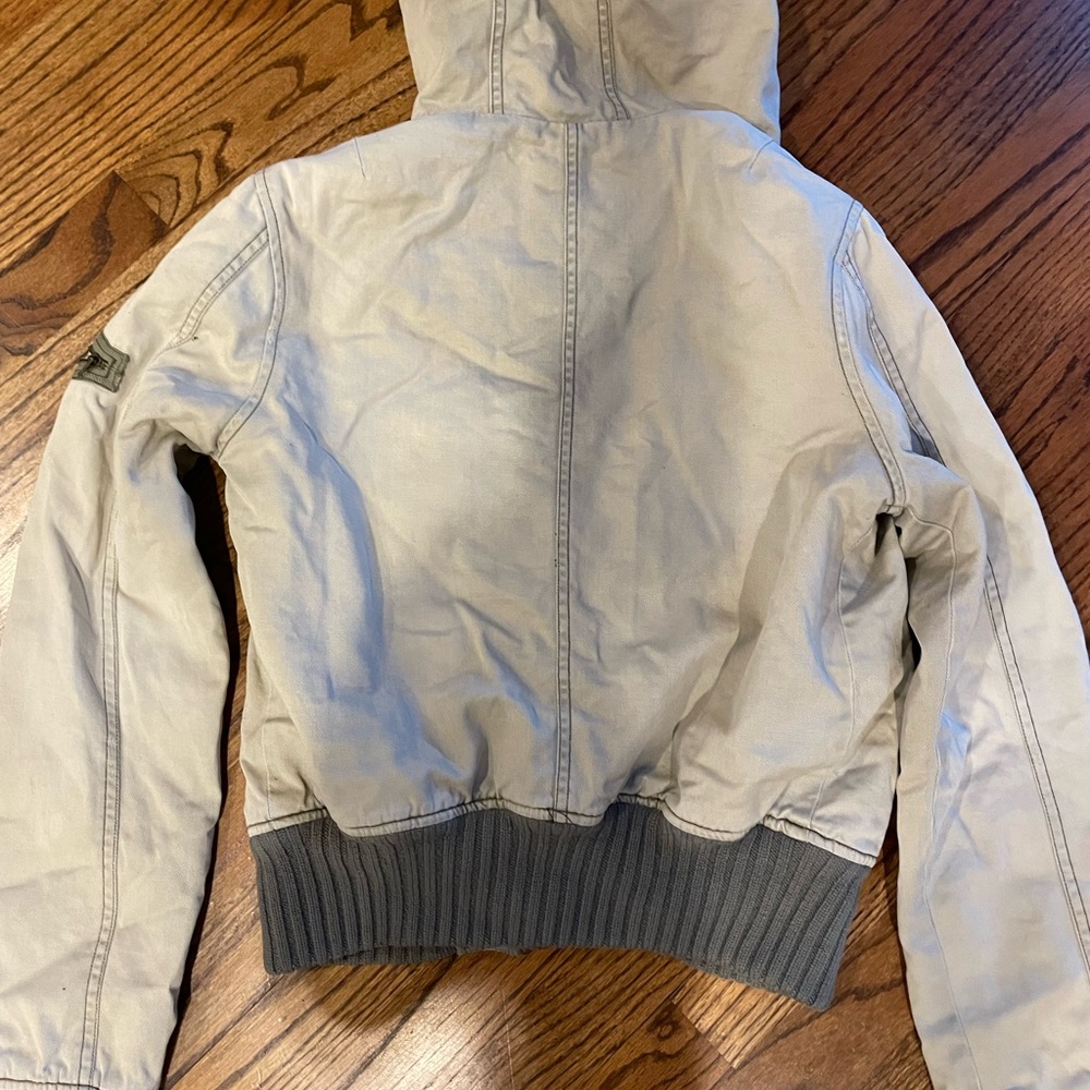 Abercrombie and Fitch women’s light green/beige bomber jacket